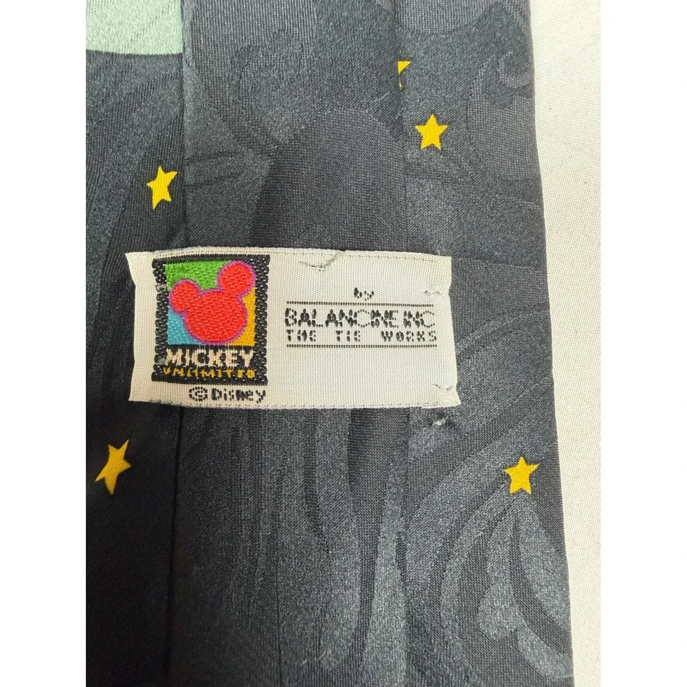 Vintage Mickey Unlimited Disney Mickey Donald Music Conductor Black Silk Tie USA
